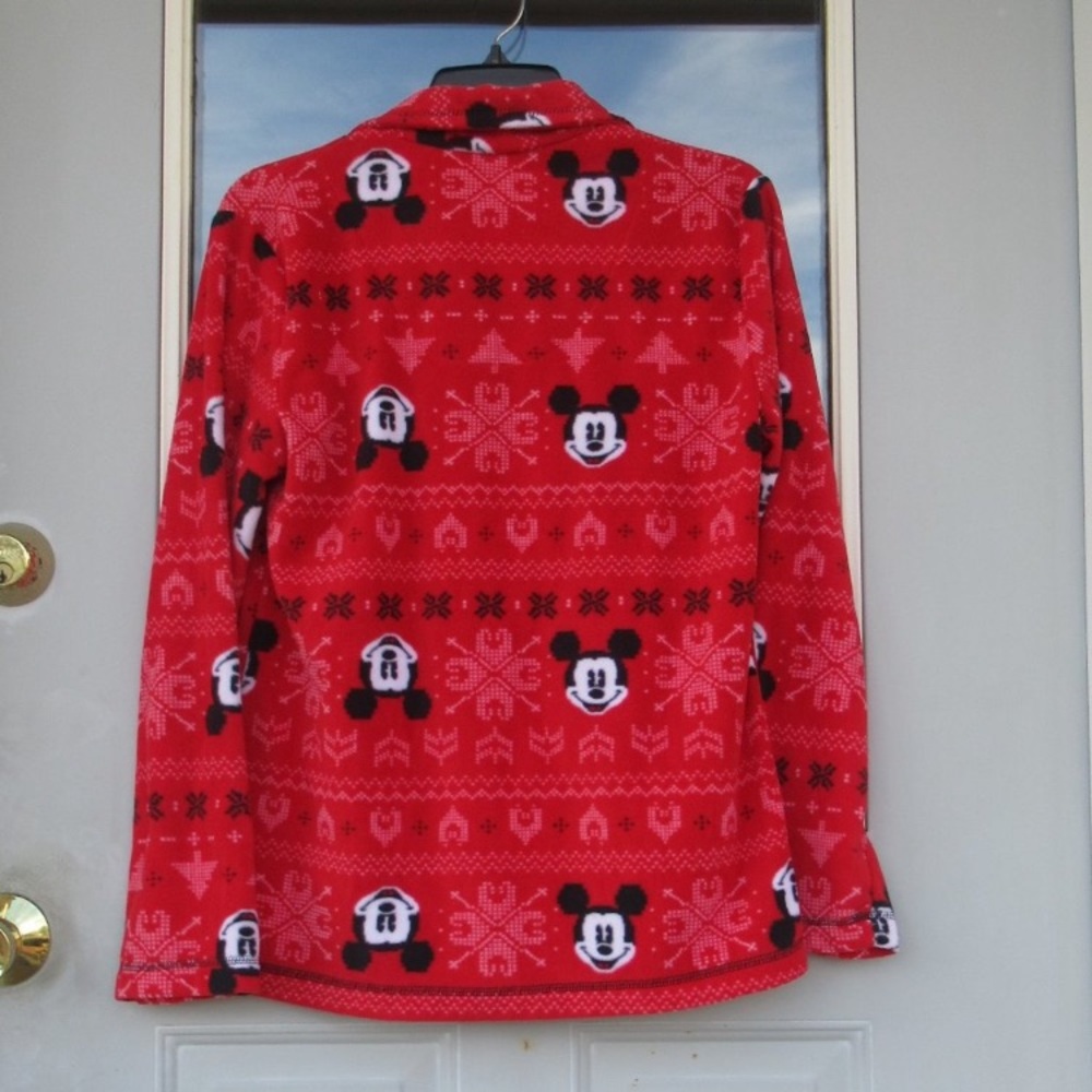Relist12/21 NWOT Disney Mickey mouse fleece PJ set pant & button down top size M - Picture 6 of 13